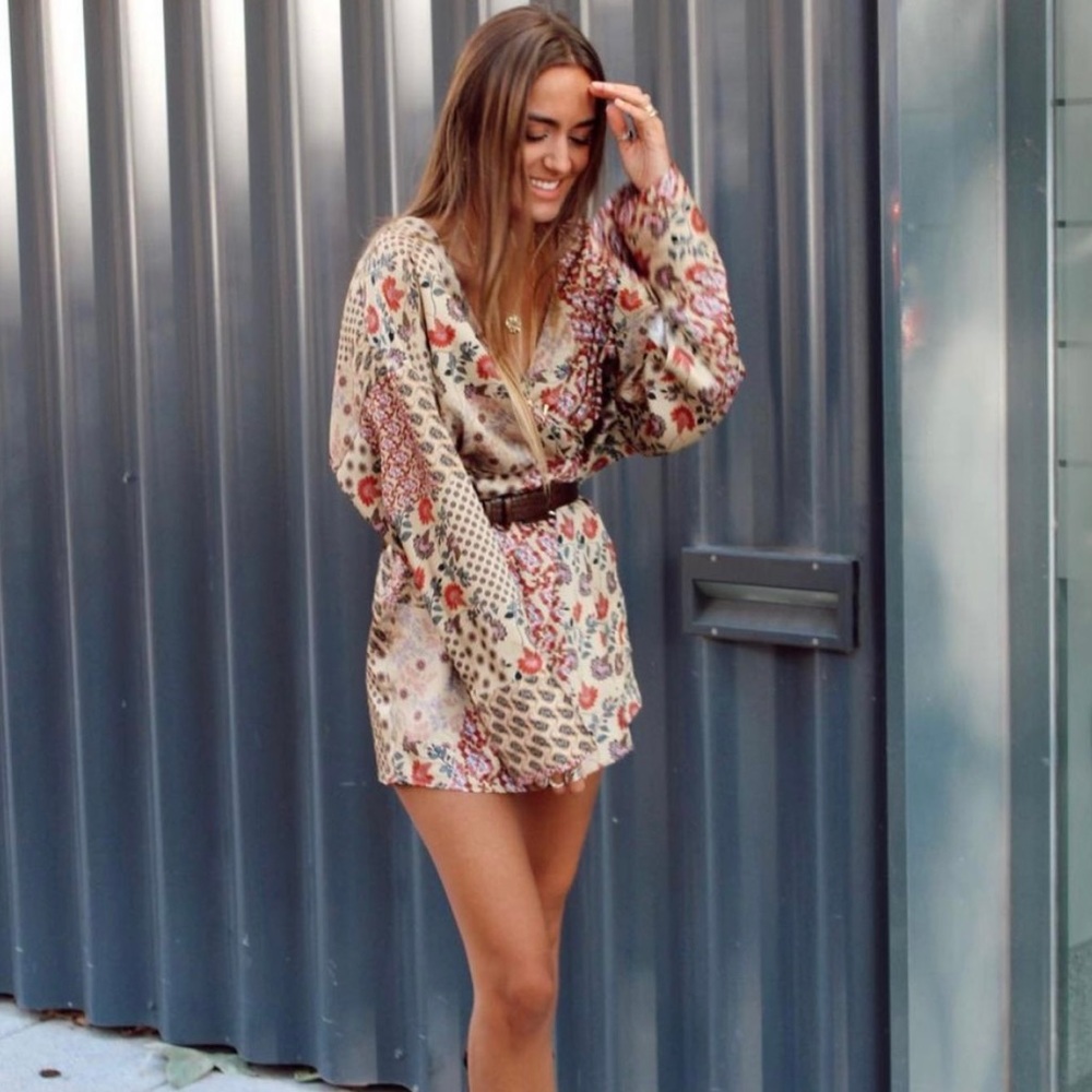 ZARA Bloggers Fav Printed Jumpsuit Dress XS,S - Picture 3 of 6